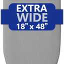 BKTD Extra-Wide Ironing Board 48"18" Large Surface (57" w/Iron Rest) Built-in Clothes Rack, Hanger & Cord Holder Heat-Resistant Cover Heavy-Duty, No Wobble Adjustable Height Black Grey.
