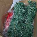 2 Pcs 9ft Total 18ft Christmas Fence Decorations with Solar Light Christmas Outdoor Garland with 4 Pcs Large Red Bows Cable Ties for Holiday Patio Outdoor Fence Eaves