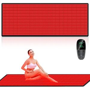 Red Light Therapy Mat - 660nm & 850nm Near Infrared & Red Light Therapy for Body, 71'' x 31'' Light Therapy Pad with 1280 LEDs, Full Body Relaxing Muscle