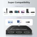 NEWCARE HDMI Switch Splitter, HDMI Switch 3 in 1 Out 4K@120Hz, 3 Port HDMI Switcher Selector Box, Supports 8K@60Hz HDR, VRR 48Gbps, Compatible with PS5/4 Laptops PC Roku Xbox TV Monitor Projector