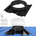 12 Inch Roof Whirlybird Turbine Vent Adapter, Shipping Container Corrugated Roof Vent Adapter, Designed for Conex Container, Fit 12" Round Chimney Cap, Solar Vent (Not Included), Black, 1 Pack