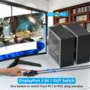 DisplayPort Switch 2 in 1 Out, 8K@60Hz DP 1.4 Switcher with DSC Support, 2 Computer One Monitor Switcher, 4K@144Hz Display Port Switch for Laptops, Computers, Desktop (DP Cables Not Included)