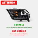 for 2010-2014 Ford Mustang Headlight Assembly compatible with 2010 2011 2012 2013 2014 Mustang Clear Lens Black Housing Amber Reflector Headlamp Replacement Left and RightW/O Bulbs