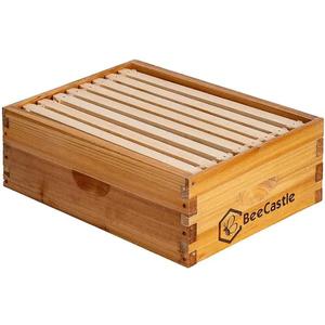 BeeCastle 8 Frame Assembled Medium Honey Super Bee Hive Box with Beehive Frames  Beeswax Coated Foundation Sheets