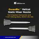 CosmoMix Helical Static Mixer Nozzle Tube Tip, K-System Connection for 1:1/2:1 Mixing Ratio, 3.0 Inches, 16 Elements, 40 Pieces Epoxy Mixing Nozzle Tip For Adhesive Gun (RCK01-05-16S)