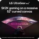 LG 52G930B-B 52-inch Ultragear evo G9 5K2K (5120x2160) Curved Gaming Computer, 240Hz, 1ms, AMD FreeSync Premium, VESA DisplayHDR 600, DP 2.1, HDMI 2.1, USB-C 90W PD, Tilt/Height/Swivel Stand, Black