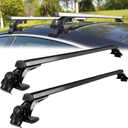 Universal 48" Car Top Roof Rack Cross Bar Luggage Cargo Carrier w/ 3 Types of Clamps, Black Aluminum, 165 lb Loading Capacity