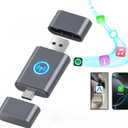 2 in 1 Mini Android Auto and Wireless CarPlay Adapter Convert Factory Wired to Wireless Dongle, Compact Size USB CarPlay Wireles Stick AAndroid Auto Adapter for iOS 12+/Android No Delay