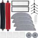 19 PCS S8 MaxV Ultra Accessories Kit for Roborock S8 Max/MaxV Ultra Robot Vacuum,1 Set Main Brush,2 HEPA Filters,4 Mop Cloth,2 Edge Mop Cloth,4 Side Brushes,4 Dust Bags,1 Cleaning Brush