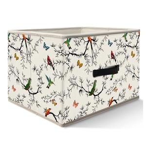 Nogrit Nature Bird Butterfly Storage Bins Box, Toybox for Girls, Colorful Branch Birds Foldable Baskets Organizer Container with Handles for Kids Girls Bedroom Bathroom Clothes Toys Books