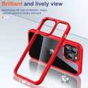 2 x UniqueMe [5 in 1 Design for iPhone 14 Pro 6.1 inch Case, 2 Pack Screen Protector Tempered Glass + 2 Pack Camera Lens Protector, [Non-Yellowing] Shockproof Ultra Thin Protective Cover - Red