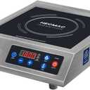 HECMAC 1800W Commercial Induction Cooktop with ETL Certified, Stainless Steel Induction Burner with Large 8" Heating Coil, Induction Cooker with Smart Temperature Control,4 Hours Timer