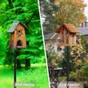 Bird Feeder Pole Stand,95 Inch Bird House Pole for Outdoors Heavy Duty,5 Base Prongs Adjustable Birds Feeder Stand for House