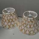 GO&SO Mini Small Pleated Lamp Shades,5 × 9×6.4 Inches Spider for Small Table Lamps Replacement,Art Deco Vintage Floral Lampshades for Bedside Lamps Wall Lamp(Set of 2,Multicolor Brown&Yellow)