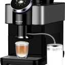 Dr.coffee H2 Fully Automatic Coffee Machine, Espresso Coffee Maker With Milk Frother, Detachable Water Tank and Bean Hopper, Round Touch Screen for Home, Onyx Black
