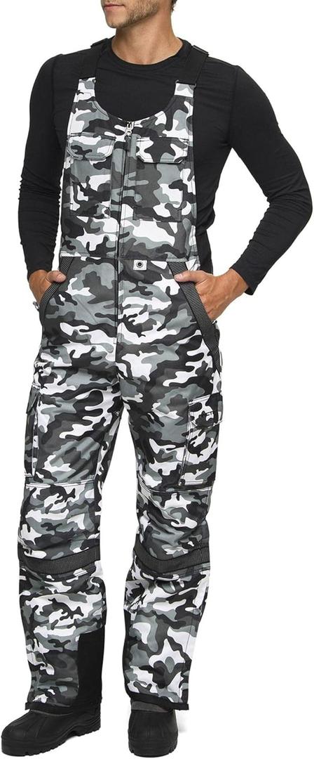 Arctix Men's Tundra Ballistic Bib Overalls With Added Visibility (Large/36" Inseam, A6 Camo Black)