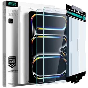 ESR 2 Pack Armorite Screen Protector for iPad Pro 11 Inch (M5/M4) 2025/2024, Tempered-Glass Film with Easy Application Tray, Military-Grade Protection, Scratch Resistant, HD Clarity