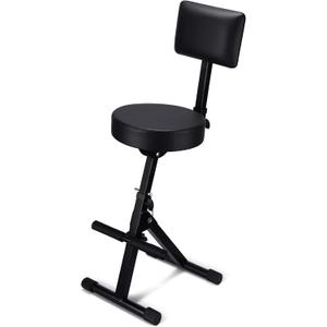 Guitar Chair with Back Support Adjustable Guitar Stool Drum Stool Deluxe Throne with 4 Point Height Adjustment System Seat Musician Chair for Drummer Guitarist Musician