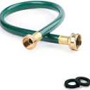 2FT Leader Hose for Garden Connector: Flexible PVC Short Water Hose with Brass Fittings for Hose Reel RV Water Filter Pressure Washer and Outdoor Faucet Connection