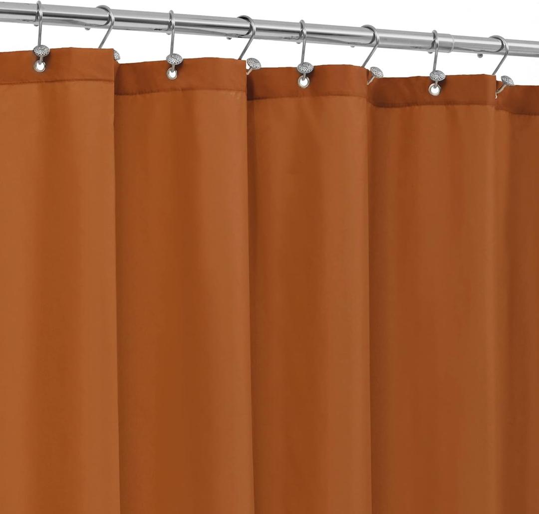 ALYVIA SPRING Stall Fabric Shower Curtain Liner Waterproof - Soft & Lightweight Small Shower Curtain with Magnets for Narrow Stall Size, Machine Washable - 36x72, Burnt Orange