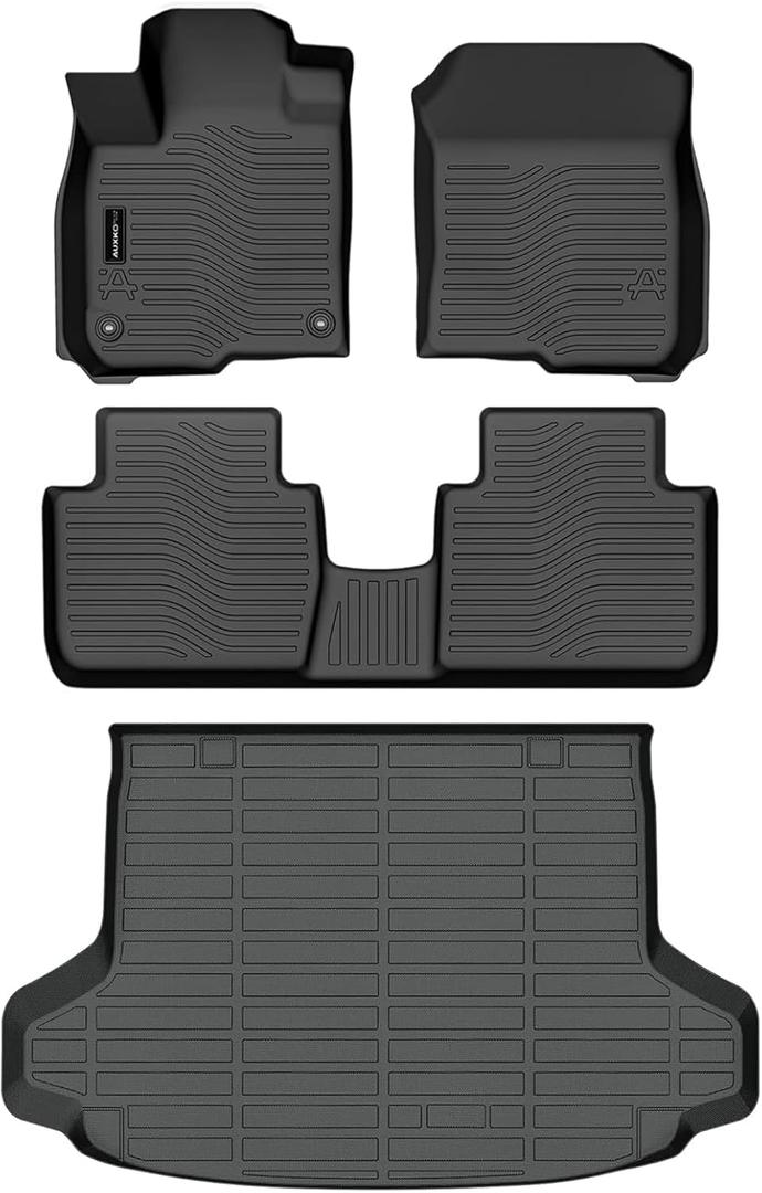 Auxko All Weather Floor Mats Cargo Liner Fit for Honda HR-V(Include Hybrid) 2023 2024 2025 2026 TPE Rubber Liners HRV Accessories All Season Guard Odorless Anti-Slip Floor Mats Cargo Liner