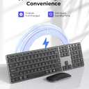 seenda Wireless Bluetooth Keyboard and Mouse Combo, SKM64-3 Rechargeable Slim Quiet Keyboard Mouse, 3 Multi-Device Connection, Compatible for Windows 11/10 PC Laptop Mac MacBook iPad, Black Gray