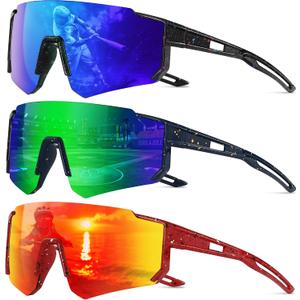 Kids Sunglasses Polarized - UV400 Protection Boys Youth Cycling Goggles Baseball Sunglasses with Glasses Strap