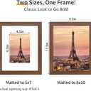 YESKAY 8x10 Picture Frame 3 Pack,Brown Wooden Frame with Tempered Glass,Display Pictures 5x7 with Mat or 8 x 10 Without Mat,8 by 10 Photo Frame for Wall or Tabletop