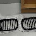 E46 Grille, Front Kidney Grill Compatible with BMW 3 Series 2002-2005 E46 4-Door 320i 325i 325xi 330i 330xi Single Slat Gloss Black Grill