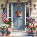 3 x Menkxi 4th of July Decorations Patriotic Eagle Door Wreath Hanging Signs 250th Anniversary Eagle Wooden Wreaths Door Decor Memorial Day Hanging Sign Wall Plaque Decoration for Home Decor