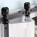 36" Bifold Sliding Barn Door Hardware Track Kit, Fit Two 16" Bi-Fold Closet Doors, Slide Mounted Roller Heavy Duty Bifold Barn Door Hardware Kit, Smoothly and Quietly, Easy Install (Door Not Included)