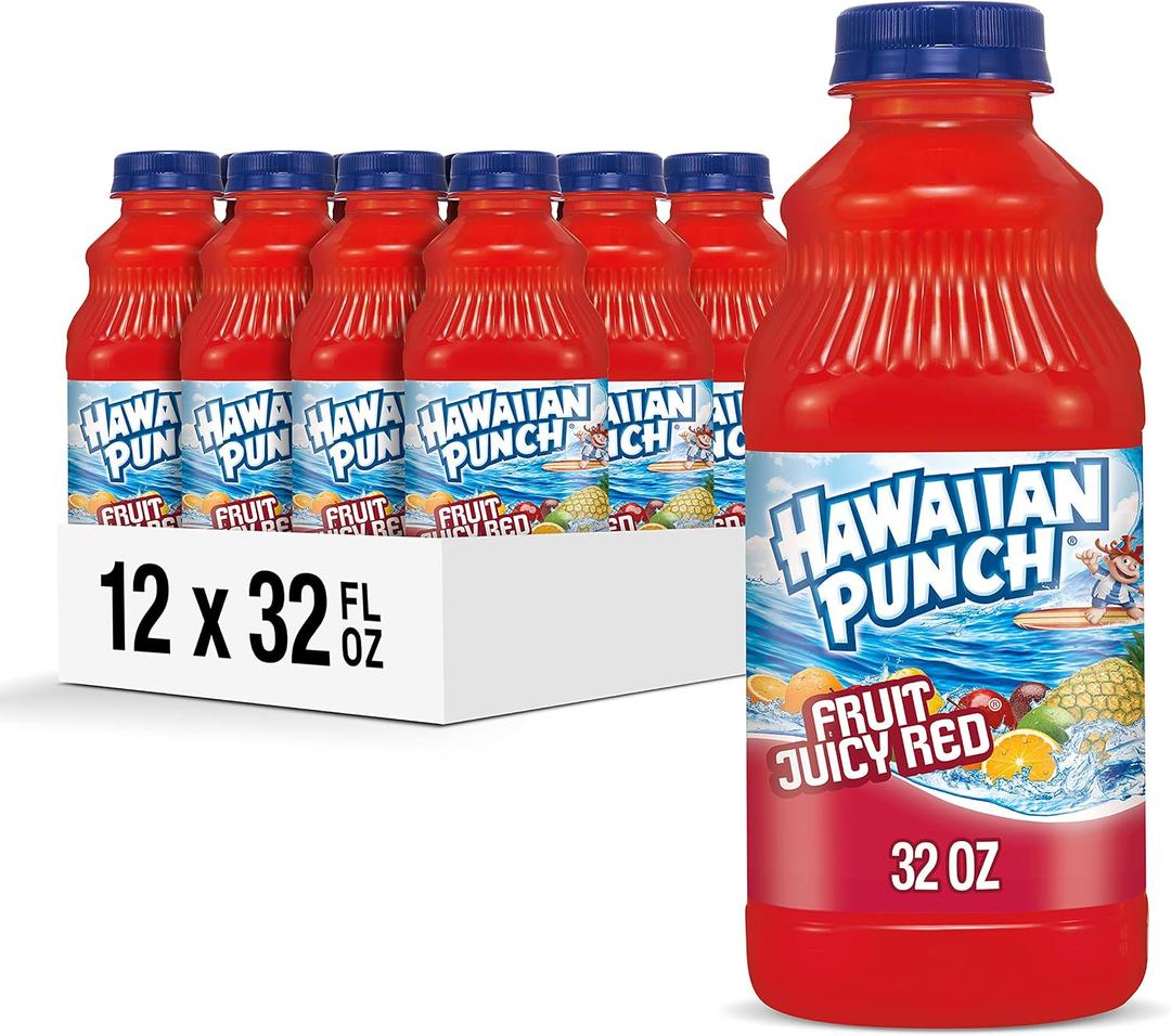 Hawaiian Punch Fruit Juicy Red Juice Drink, 32 Oz Bottles, 12 Count , BBD 10/12/2026