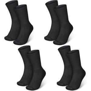 4 Pairs Cotton Soft Eczema Socks Black Hydrating Moisturizing Therapy Cotton Socks Eczema Relief for Adult Wet Wrap Non Itch Soft Feet Treatment (2X-Large)