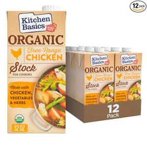Kitchen Basics Organic Free Range Chicken Stock, 32 oz (Pack of 12) | No Artificial Flavors and Gluten Free |05/15/2027