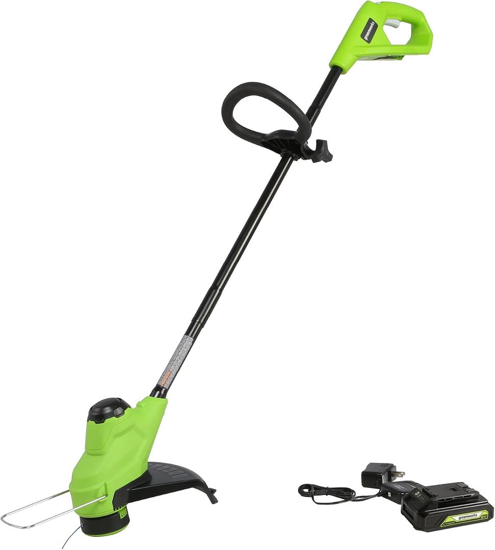 Greenworks 24V 10" Cordless TORQDRIVE String Trimmer, 2.0Ah Battery and Charger Included