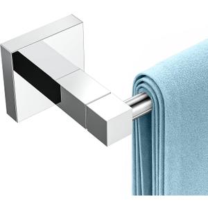 RUACQ Chrome Towel Bar 18 inch, 304 Stainless Steel Towel Racks for Bathroom Wall Mounted, Heavy Duty Bath Towel Rod with Square Base(Chrome)