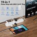 Power Strip Surge Protector,15 Outlets 4 USB 2 USB-C,10Ft Flat Plug,White | 15 AC Outlets,4 USB Ports 2 USB-C 2 USB-A,1080J Surge,Wall Mountable,10Ft Cord,16AWG,Overload Protection,3-Side Design