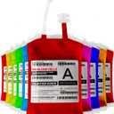 meowtastic Blood Bags for Drinks for Halloween Party Decorations, Reusable Halloween Blood Bag Drink Pouches with Syringe, IV Bags for Drinks, Vampire Nurse Graduation Decoration Supplies, Pack of 10