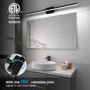 VOLISUN Modern Bathroom Vanity Light 48 inch, Rotatable, 30W Dimmable 5CCT Led Bathroom Light Fixture Over Mirror, Black Bar Vanity Light for Bathroom Mirror Cabinets-ETL Certificated