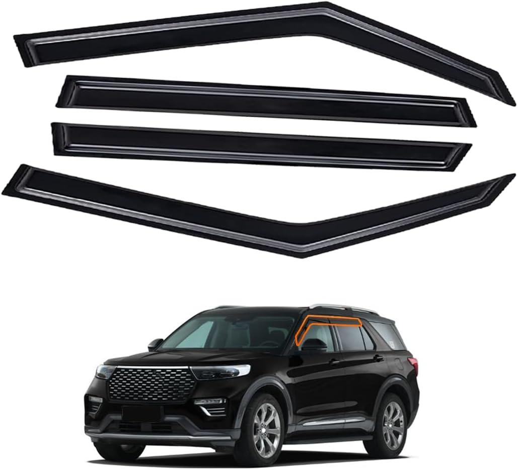 Tape-On Side Window Visors Rain Guards Deflectors FIT 20202022 Ford Explorer XLT Limited Timberline ST King Ranch Platinum  4PCS Smoked Acrylic Vent Shades