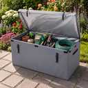 Gerrii 143 Gal Outdoor Storage Box Tarpaulin Waterproof Lockable Portable
