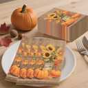 100PCS Fall Thanksgiving Napkins, Disposable Sunflower Pumpkin Paper Napkins for Thanksgiving Party Table Decorations