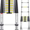 Telescoping Ladder,16.5 FT Aluminum Extension Ladder with 2 Replacement of Non-Slip Rubber Cover, 330 lbs Max Capacity, Multi-Purpose Collapsible Ladder for RV or Outdoor Work