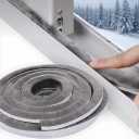 ZOMPAGO Brush Weather Stripping, 0.4 in x 0.4 in x 32.8 FT, Grey, Insulation, Sliding Seal Strip, Glass, Window Felt, Brush Door Sweep, Self Adhesive Draft Blocker, Dust Stopper Sliding Door Seal Winter