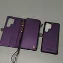 Defencase for Samsung Galaxy S25 Ultra Magnetic Wallet Case Compatible with Magsafe with RFID Blocking Zipper & Card Holder Women, PU Leather Detachable Phone Case for Galaxy S25 Ultra 6.9", Purple