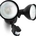 Motion Sensor Outdoor Light, 300W PAR38 Bulb Compatible, IP65 Waterproof Flood Lights, 2 Head Dusk to Dawn Motion Detected Security Light for Patio, Garage, Yard (Black, Bulbs not Included)