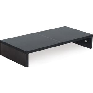 TEAMIX 20 Inch Monitor Stand Riser, Black Desktop Stand for PC/TV/Laptop/Printer, Wood Monitor Riser with Storage, Computer Stand Keyboard Organizer