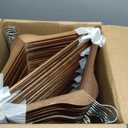 Wood Hangers - 60 Pack Solid Shirt Hangers, Heavy Duty & Slim Wooden Hangers, for Suit, Coat, Jacket, Pants (Walnut), 17 inches x 8.6 inches