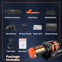 AC-DK 2500 lb ATV/UTV Winch Synthetic Rope Kits, 12V Winch with Wireless Remote for Off Road Trailer Boat RV Towing Winches, Winch with Mounting Plate and Wired Remote