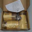 Homemory Realistic Flickering Flameless Candles, Battery Operated Candles with Remote Control and Timer, LED Fake Electric Candle for Home, Christmas Decoration, Gold, Set of 3 (D3"xH4"5"6")